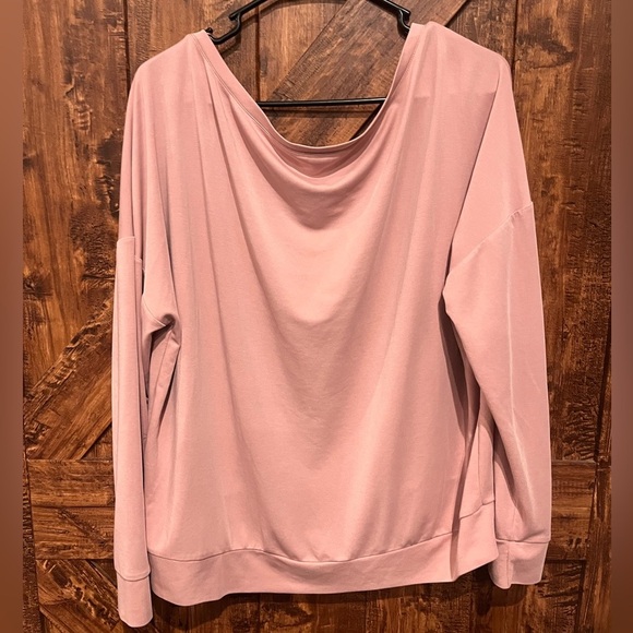 Fabletics Womens Terra pink‎ eco sleek boat neck pull over size L EUC - Picture 5 of 7